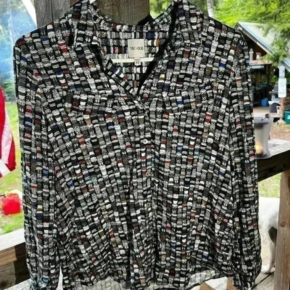 Nic & Zoe Perk Up Live In Shirt Womens Sz PS Very Hard To Find! - Picture 2 of 6